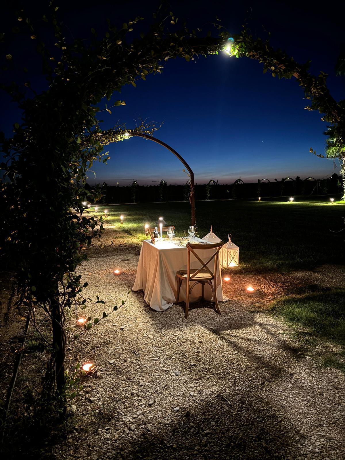 Cena privata in vigna al tramonto nel Salento